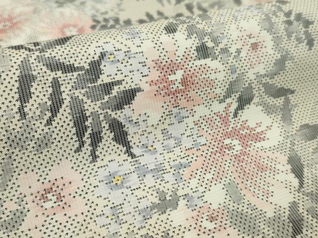 平和屋着物●本場大島紬　反物　白大島　9マルキ　総絣　草花文　丸宮織物謹製　証紙付き　着尺　逸品　未使用　CABJ1424ju