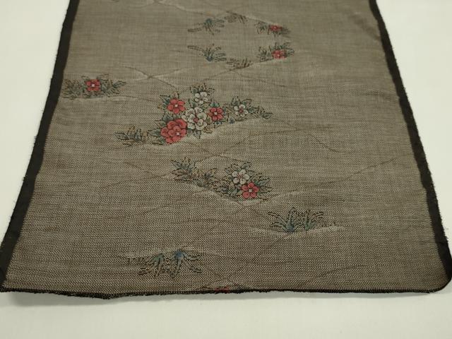 平和屋着物●本場大島紬　反物　9マルキ　草花文　着尺　逸品　未使用　CABJ1426ju