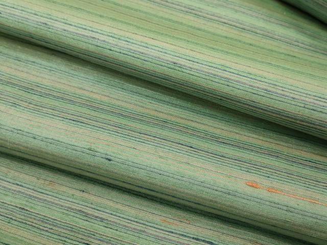 平和屋着物●彩雲紬　反物　シャンタン風　横段文　着尺　逸品　未使用　CABJ1430ju