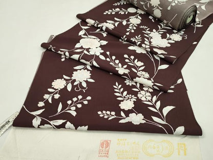 平和屋着物●小紋　反物　枝花文　丹後ちりめん　着尺　逸品　未使用　CABJ1442ju