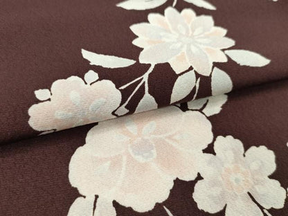 平和屋着物●小紋　反物　枝花文　丹後ちりめん　着尺　逸品　未使用　CABJ1442ju