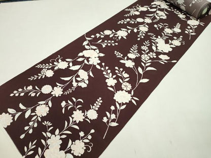 平和屋着物●小紋　反物　枝花文　丹後ちりめん　着尺　逸品　未使用　CABJ1442ju