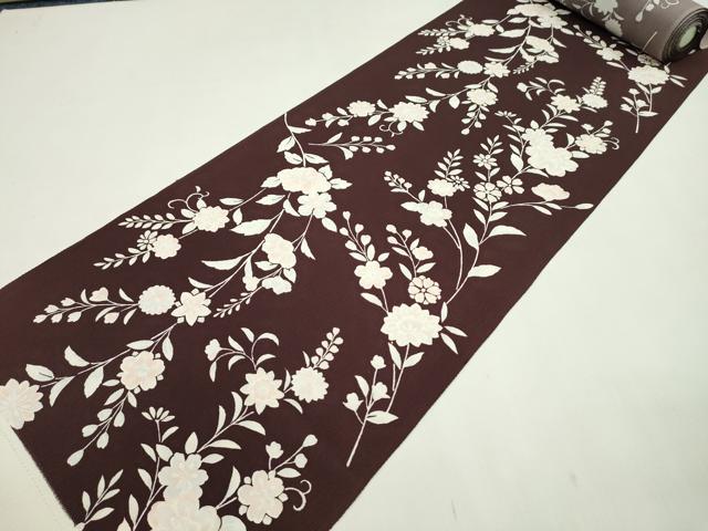 平和屋着物●小紋　反物　枝花文　丹後ちりめん　着尺　逸品　未使用　CABJ1442ju