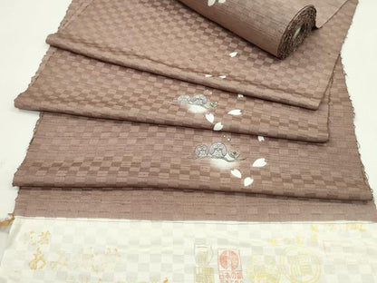 平和屋着物●夢染人　野村一峰　付下げ　反物　ふくろう　蛍暈し　鴇浅葱色　浜つむぎ　着尺　逸品　未使用　CABJ1443ju