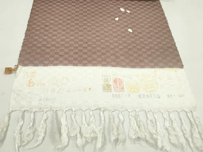 平和屋着物●夢染人　野村一峰　付下げ　反物　ふくろう　蛍暈し　鴇浅葱色　浜つむぎ　着尺　逸品　未使用　CABJ1443ju