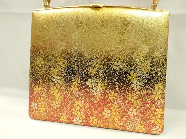 平和屋着物▼和装小物　和装バッグまとめて３点　ハンドバッグ　佐賀錦　螺鈿　蝶　雲重ね流水吉祥花文　金彩　逸品　CABJ1460ju