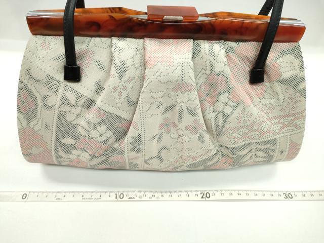 平和屋着物▼和装小物　和装バッグまとめて３点　ハンドバッグ　本場大島紬　7マルキ　枝花文　松皮菱花文　がま口　逸品　CABJ1474ju