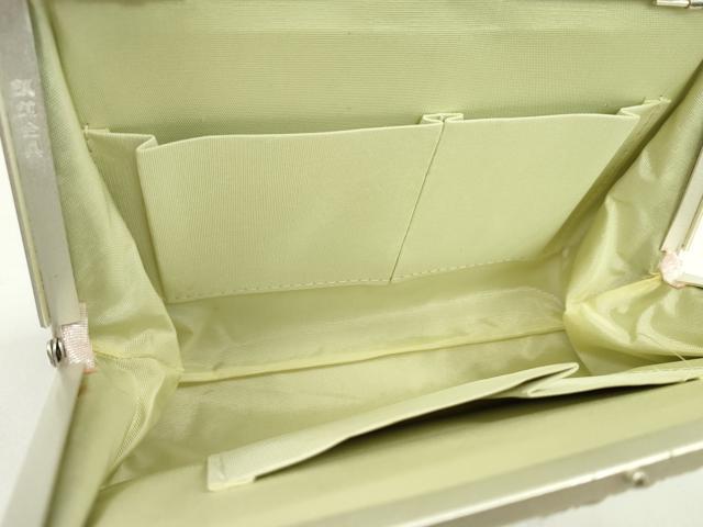 平和屋着物▼和装小物　和装バッグまとめて３点　ハンドバッグ　佐賀錦　地紙重ね流水花文　薄ピンク　金銀糸　逸品　CABJ1476ju
