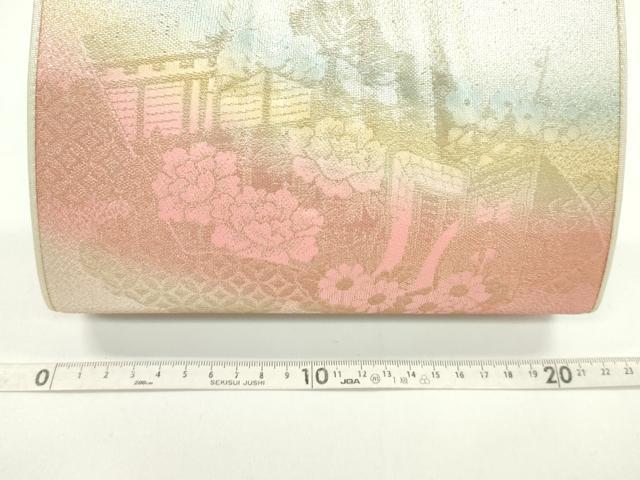 平和屋着物▼和装小物　和装バッグまとめて３点　ハンドバッグ　佐賀錦　扇面花蝶文　御所車七宝花文　金銀糸　逸品　CABJ1480ju