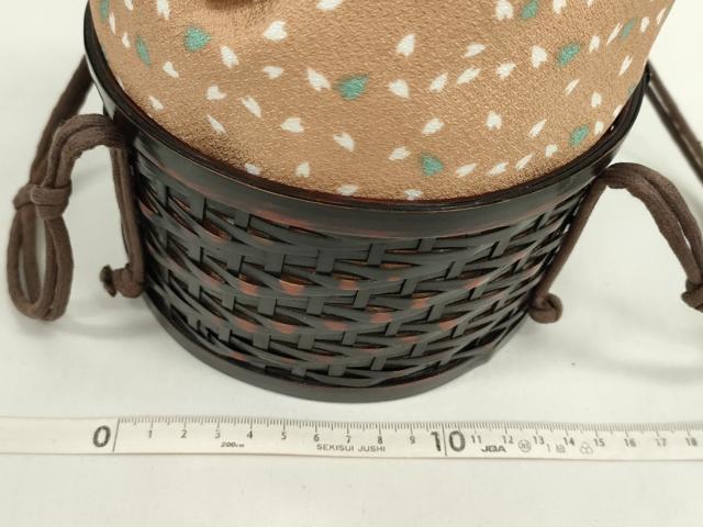 平和屋着物▼夏物　和装小物　和装バッグ　籠巾着まとめて５点　浴衣　縮緬　紬地　麻の葉柄　松竹梅　舞花びらなど　逸品　CABJ1485ju