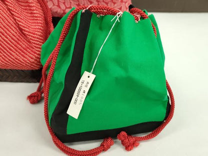 平和屋着物▼夏物　和装小物　和装バッグ　籠巾着まとめて５点　浴衣　縮緬　絞り　麻の葉柄　花文など　未使用あり　逸品　CABJ1488ju