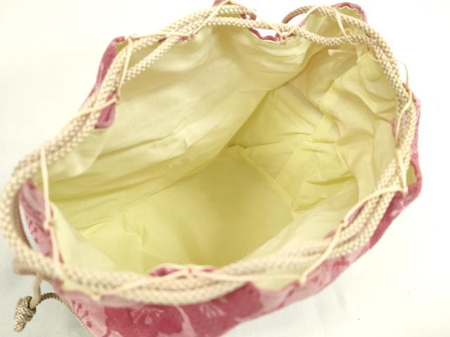 平和屋着物▼夏物　和装小物　和装バッグ　籠巾着まとめて５点　浴衣　縮緬　桜　姉さん人形柄　絞り　亀甲吉祥花文など　逸品　CABJ1490ju