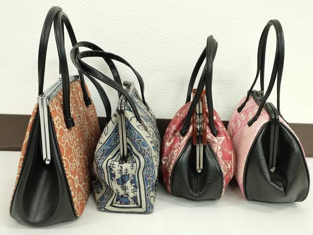 平和屋着物▼和装小物　和装バッグまとめて４点　ハンドバッグ　がま口　更紗花文　絞り　逸品　CABJ1495ju