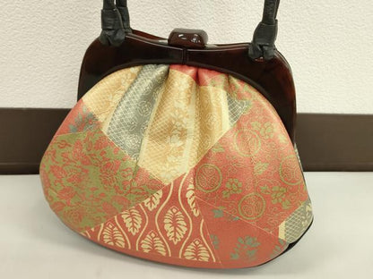 平和屋着物▼和装小物　和装バッグまとめて４点　ハンドバッグ　がま口　切嵌草花文　笹竹花文　逸品　CABJ1496ju
