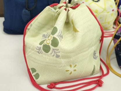 平和屋着物▼和装小物　和装バッグ　巾着まとめて５点　浴衣　花　リバーシブル　綿　縮緬など　逸品　CABJ1499ju