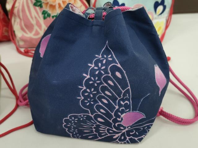 平和屋着物▼和装小物　和装バッグ　巾着まとめて５点　浴衣　花　リバーシブル　綿　縮緬など　逸品　CABJ1500ju