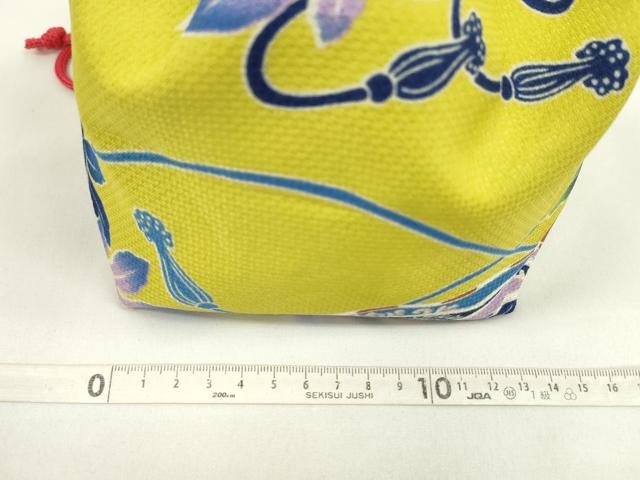 平和屋着物▼和装小物　和装バッグ　巾着まとめて５点　浴衣　花　楓　リバーシブル　綿　縮緬など　逸品　CABJ1501ju