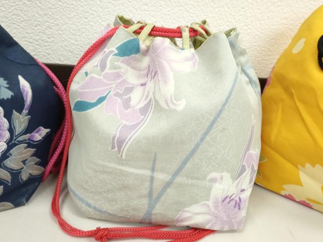 平和屋着物▼和装小物　和装バッグ　巾着まとめて５点　浴衣　うさぎ　花　花火　リバーシブル　縮緬　綿など　逸品　CABJ1508ju