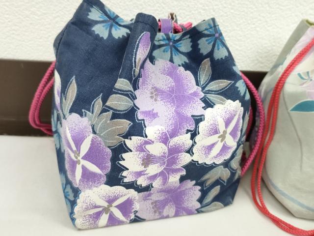 平和屋着物▼和装小物　和装バッグ　巾着まとめて５点　浴衣　うさぎ　花　花火　リバーシブル　縮緬　綿など　逸品　CABJ1508ju