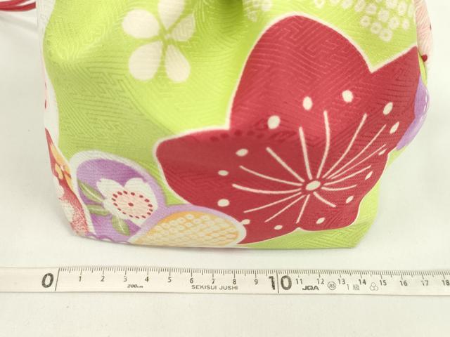 平和屋着物▼和装小物　和装バッグ　巾着まとめて５点　浴衣　花　リバーシブル　縮緬　綿など　逸品　CABJ1513ju