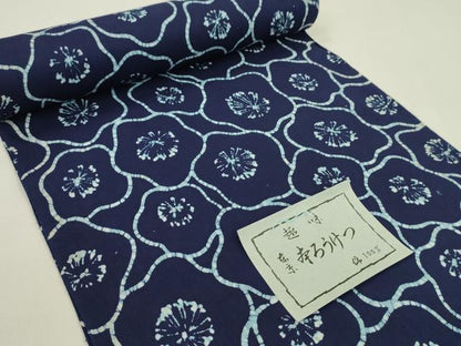 平和屋着物＊夏物　浴衣　反物　東京本染　本ろうけつ　舞花文　綿　着尺　逸品　未使用　CABJ1517ju