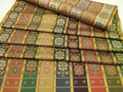 平和屋本店●龍村平蔵製　丸帯　反物　唐花双鳥長斑錦　逸品　未使用　CABJ1523ju