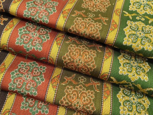 平和屋本店●龍村平蔵製　丸帯　反物　唐花双鳥長斑錦　逸品　未使用　CABJ1523ju