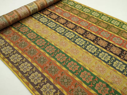 平和屋本店●龍村平蔵製　丸帯　反物　唐花双鳥長斑錦　逸品　未使用　CABJ1523ju