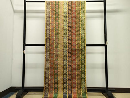 平和屋本店●龍村平蔵製　丸帯　反物　唐花双鳥長斑錦　逸品　未使用　CABJ1523ju