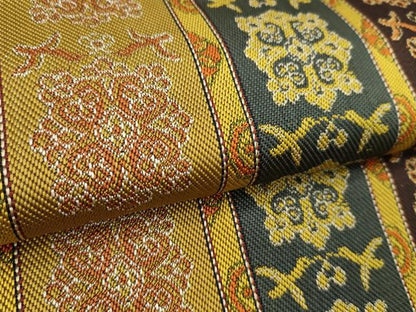 平和屋本店●龍村平蔵製　丸帯　反物　唐花双鳥長斑錦　逸品　未使用　CABJ1523ju