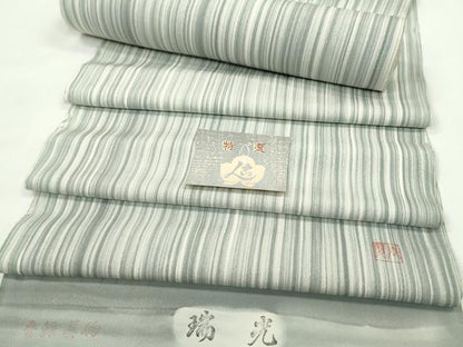 平和屋着物●染色家 岩浅公展　小紋　反物　縞　着尺　逸品　未使用　CABJ1527ju
