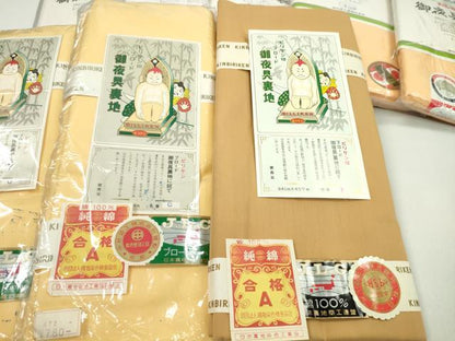 平和屋本店▼和装小物　夜具地まとめて10点　御夜具裏地　ブロード　リメイク　生地　素材　未使用　CABJ1529ju