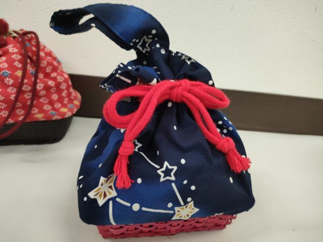 平和屋着物▼夏物　和装小物　和装バッグ　籠巾着まとめて５点　浴衣　星　麻の葉柄　草花文　縮緬　綿など　逸品　CABJ1531ju