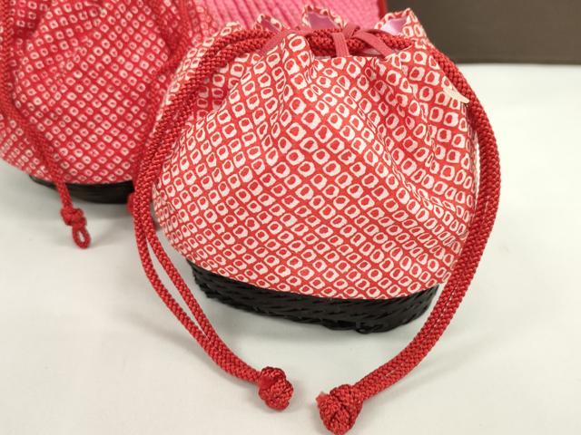 平和屋着物▼夏物　和装小物　和装バッグ　籠巾着まとめて５点　浴衣　レース風　絞りなど　逸品　CABJ1534ju