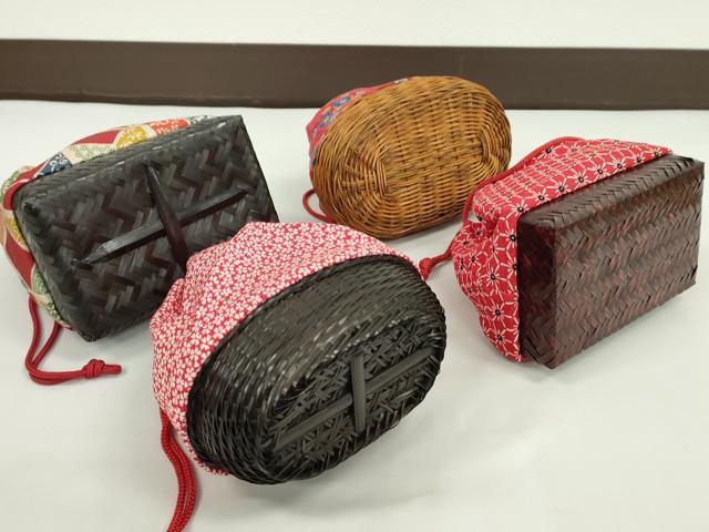 平和屋着物▼夏物　和装小物　和装バッグ　籠巾着まとめて５点　浴衣　亀甲菊文　舞花　縮緬　絞りなど　未使用あり　逸品　CABJ1535ju