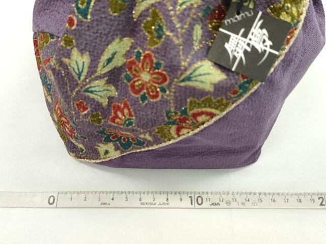 平和屋着物▼和装小物　和装バッグ　巾着まとめて５点　更紗花蝶文　雪輪麻の葉花文　金襴　縮緬　袴　浴衣　未使用あり　逸品　CABJ1539ju