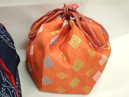 平和屋着物▼和装小物 和装バッグ 巾着まとめて５点 切嵌吉祥花文 枝花文 金襴 絞り 金銀糸 袴 浴衣 逸品 CABJ1541ju