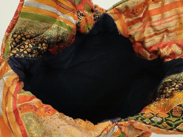 平和屋着物▼和装小物 和装バッグ 巾着まとめて５点 切嵌吉祥花文 枝花文 金襴 絞り 金銀糸 袴 浴衣 逸品 CABJ1541ju