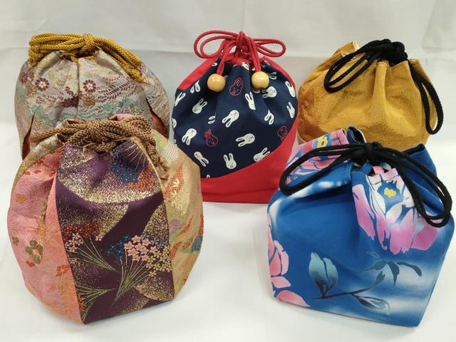 平和屋着物▼和装小物　和装バッグ　巾着まとめて５点　うさぎ　枝花文　金襴　金糸　袴　浴衣　逸品　CABJ1543ju