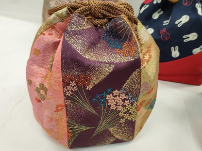 平和屋着物▼和装小物　和装バッグ　巾着まとめて５点　うさぎ　枝花文　金襴　金糸　袴　浴衣　逸品　CABJ1543ju
