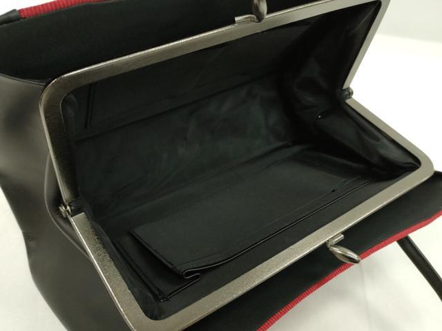 平和屋着物▼和装小物　和装バッグ２点セット　ハンドバッグ　バーガンディー　赤×黒　逸品　CABJ1545ju