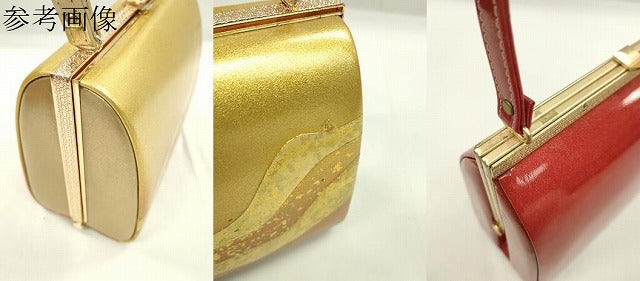 平和屋着物▼和装小物　和装バッグ２点セット　ハンドバッグ　道長　箔散らし　金彩　逸品　CABJ1546ju