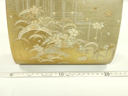 平和屋着物▼和装小物　和装バッグまとめて３点　ハンドバッグ　佐賀錦　雪芝花文　流水文　金銀糸　逸品　CABJ1550ju