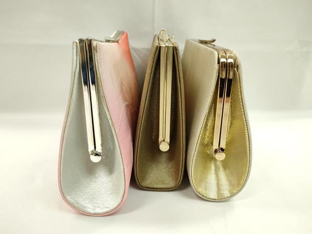 平和屋着物▼和装小物　和装バッグまとめて３点　ハンドバッグ　佐賀錦　草花文　礼装　金銀糸　逸品　CABJ1553ju