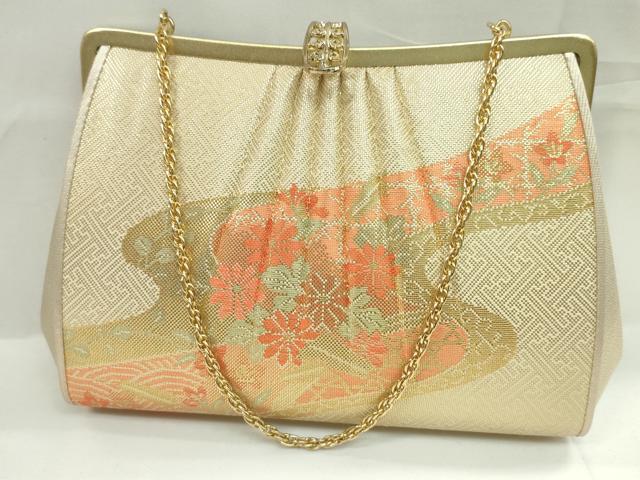平和屋着物▼和装小物　和装バッグまとめて３点　ハンドバッグ　佐賀錦　花車文　流水花文　礼装　金銀糸　逸品　CABJ1555ju