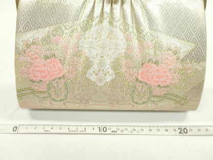 平和屋着物▼和装小物　和装バッグまとめて３点　ハンドバッグ　佐賀錦　花車文　流水花文　礼装　金銀糸　逸品　CABJ1555ju