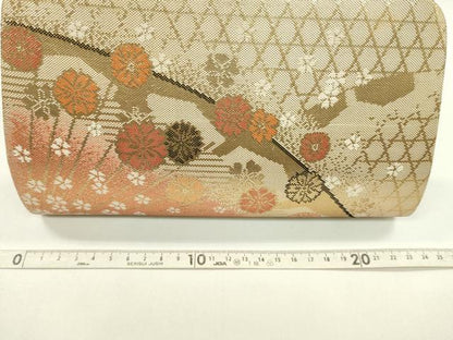 平和屋着物▼和装小物　和装バッグまとめて３点　ハンドバッグ　佐賀錦　籬扇花文　斜線花文　金銀糸　逸品　CABJ1559ju
