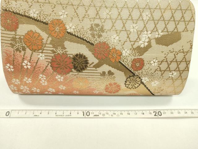 平和屋着物▼和装小物　和装バッグまとめて３点　ハンドバッグ　佐賀錦　籬扇花文　斜線花文　金銀糸　逸品　CABJ1559ju
