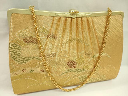 平和屋着物▼和装小物　和装バッグまとめて３点　ハンドバッグ　佐賀錦　露芝道長花文　地紙重ね梅松文　礼装　金銀糸　逸品　CABJ1561ju