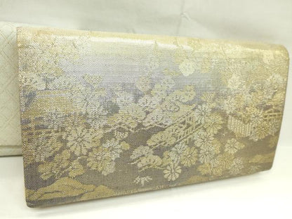 平和屋着物▼和装小物　和装バッグまとめて３点　ハンドバッグ　佐賀錦　菱文　梅松庭園風景文　金銀糸　逸品　CABJ1568ju